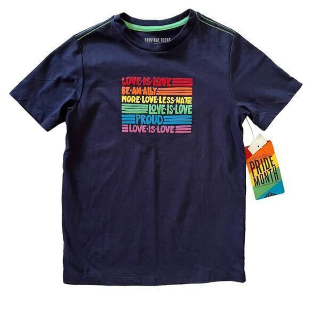 NWT Pride Month "Love is Love" Navy Blue Kids Tee - Original Icons by Topsville